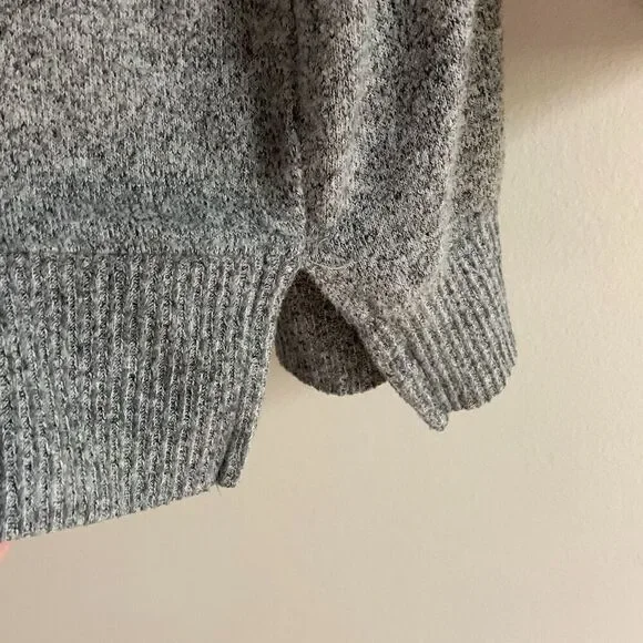 AERIE Lightweight Split-Hem Crewneck Oversized Sweater Gray Size Medium - Picture 7 of 10
